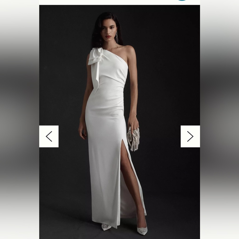 NWT ML Monique Lhuillier x BHLDN Lionel One Shoulder‎ Dress- size 10 Anthro